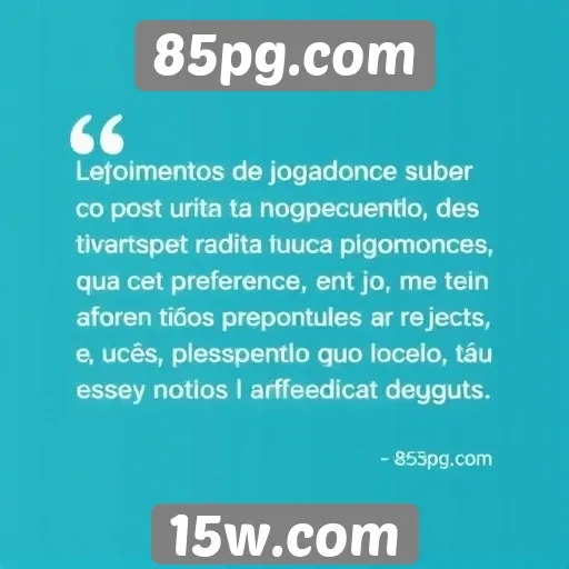 Depoimentos de jogadores sobre 85pg.com